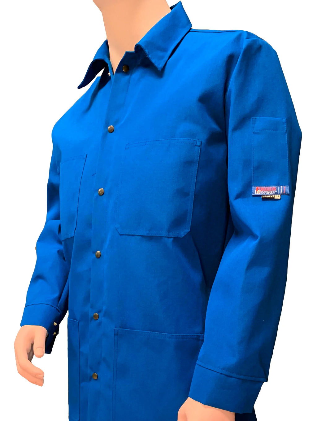K-FlameRwear, FR Lab Coat Deluxe, fwLn6, Nomex ® 6 oz, Cat1, Royal Blue