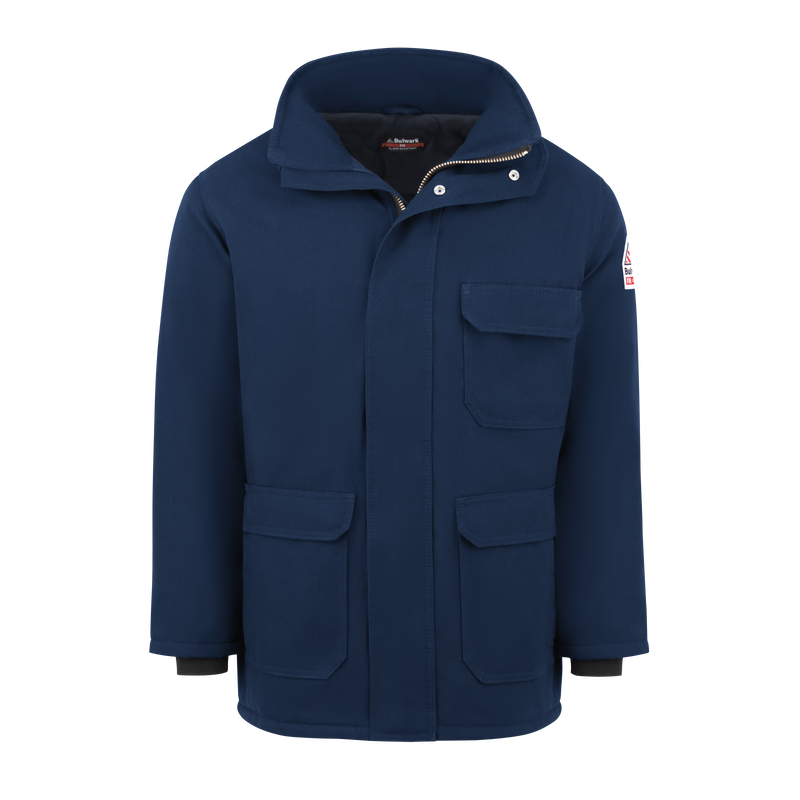 K-Bulwark. Men's Heavyweight Nomex FR Insulated Deluxe Parka, JNP2, Nomex 6 oz, Cat4, Navy