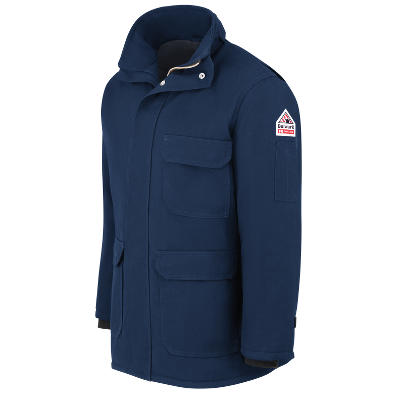 K-Bulwark. Men's Heavyweight Nomex FR Insulated Deluxe Parka, JNP2, Nomex 6 oz, Cat4, Navy