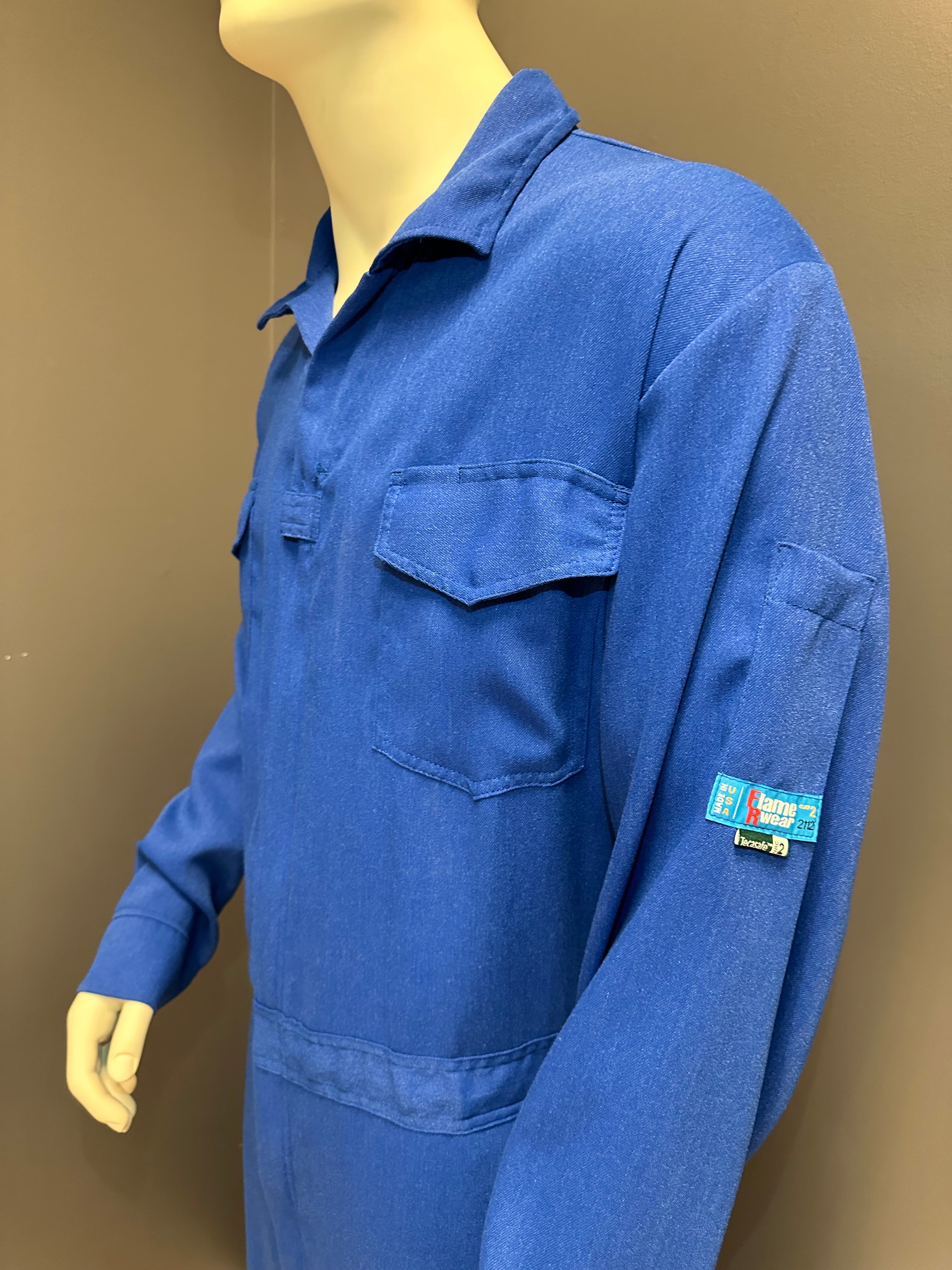 K-FlameRwear, FR Coverall Deluxe, fwCT1-6, Tecasafe One 5.7 oz, Cat2, Royal Blue