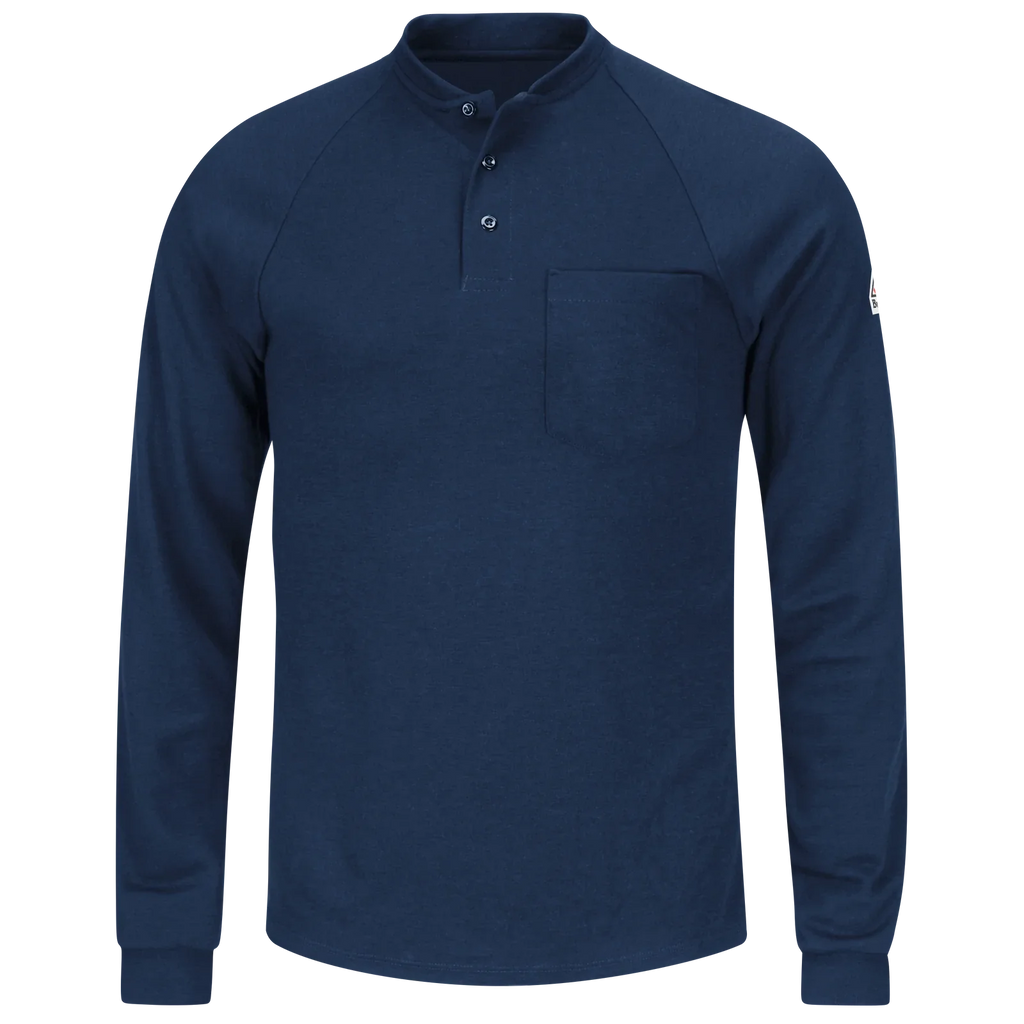 K-Bulwark, Men's Lightweight FR Henley, SML2, FR 6.5oz, Cat2, Navy