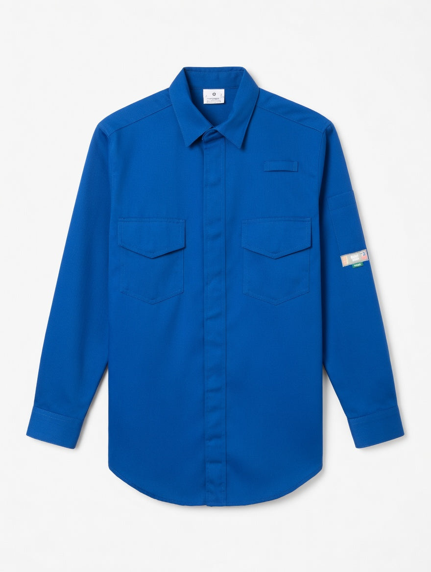 FlameRwear, FR Shirt Deluxe, fwST1-6, Tecasafe One, 5.7 oz, Cat2, Navy, Royal Blue